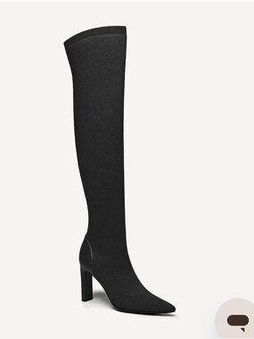 Cosy Island Stretch Over-the-Knee Black Heeled Boot- brand new never worn!